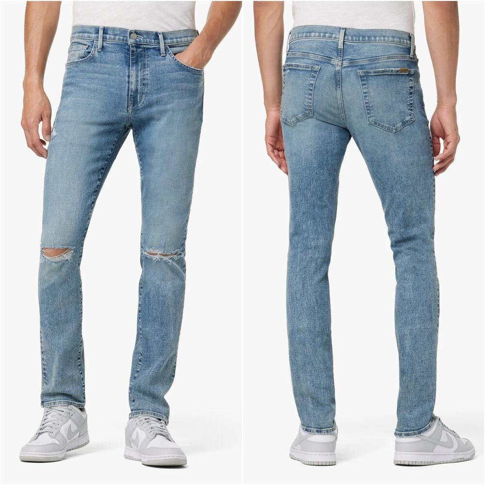 JOE'S JEANS The Asher Kinetic Slim Fit Jeans Stone Washed Ripped Knees W31xL31"
